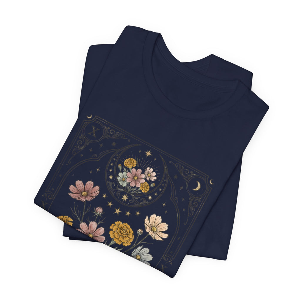 Libra & Scorpio Floral Zodiac T‑Shirt — Botanical Horoscope Tee