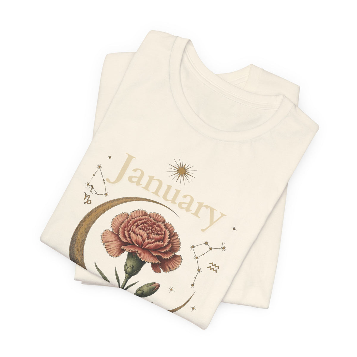 January Birth Flower - Carnation T-Shirt — Birth Month Flower Tee