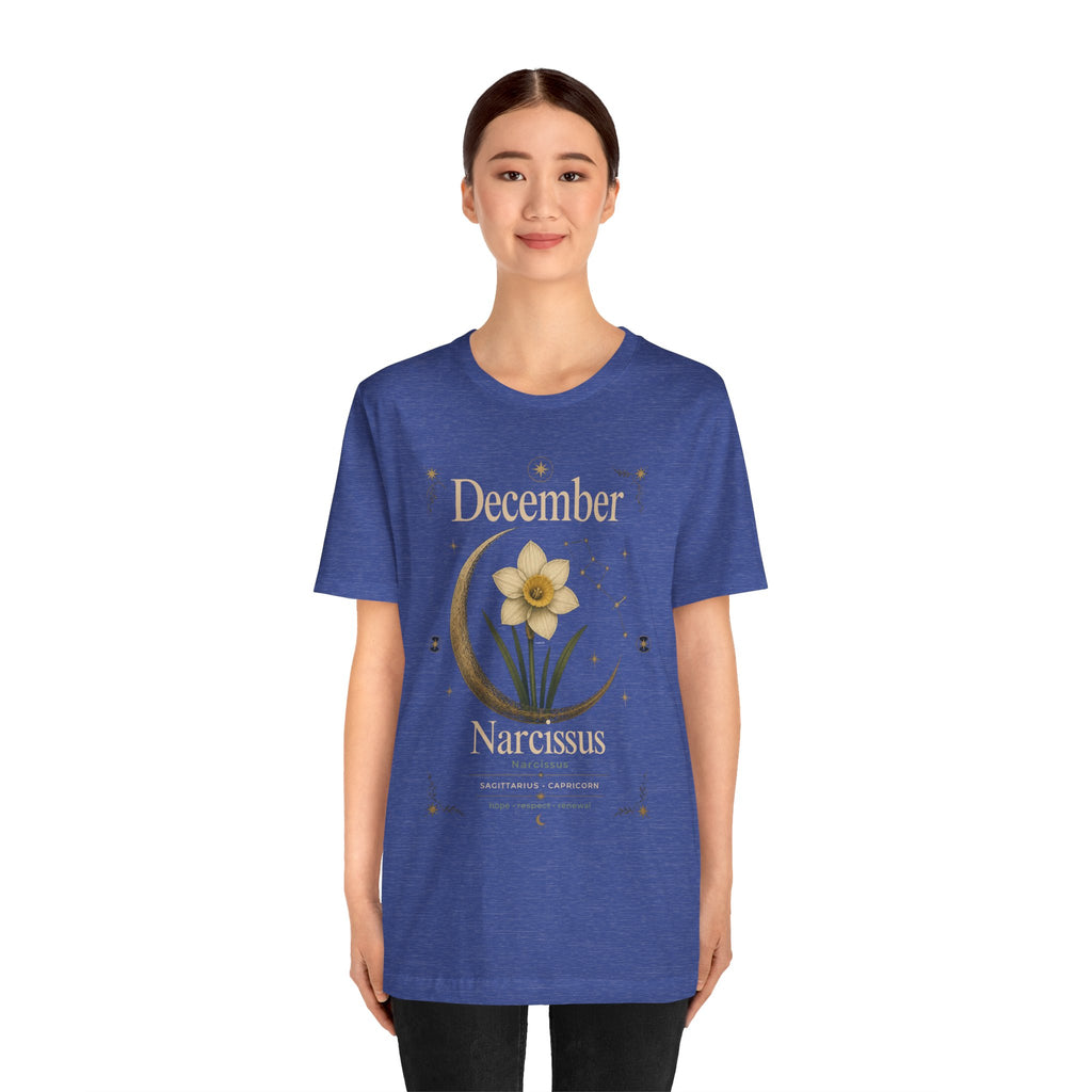 December Birth Flower - Narcissus T‑Shirt — Birth Month Flower Tee