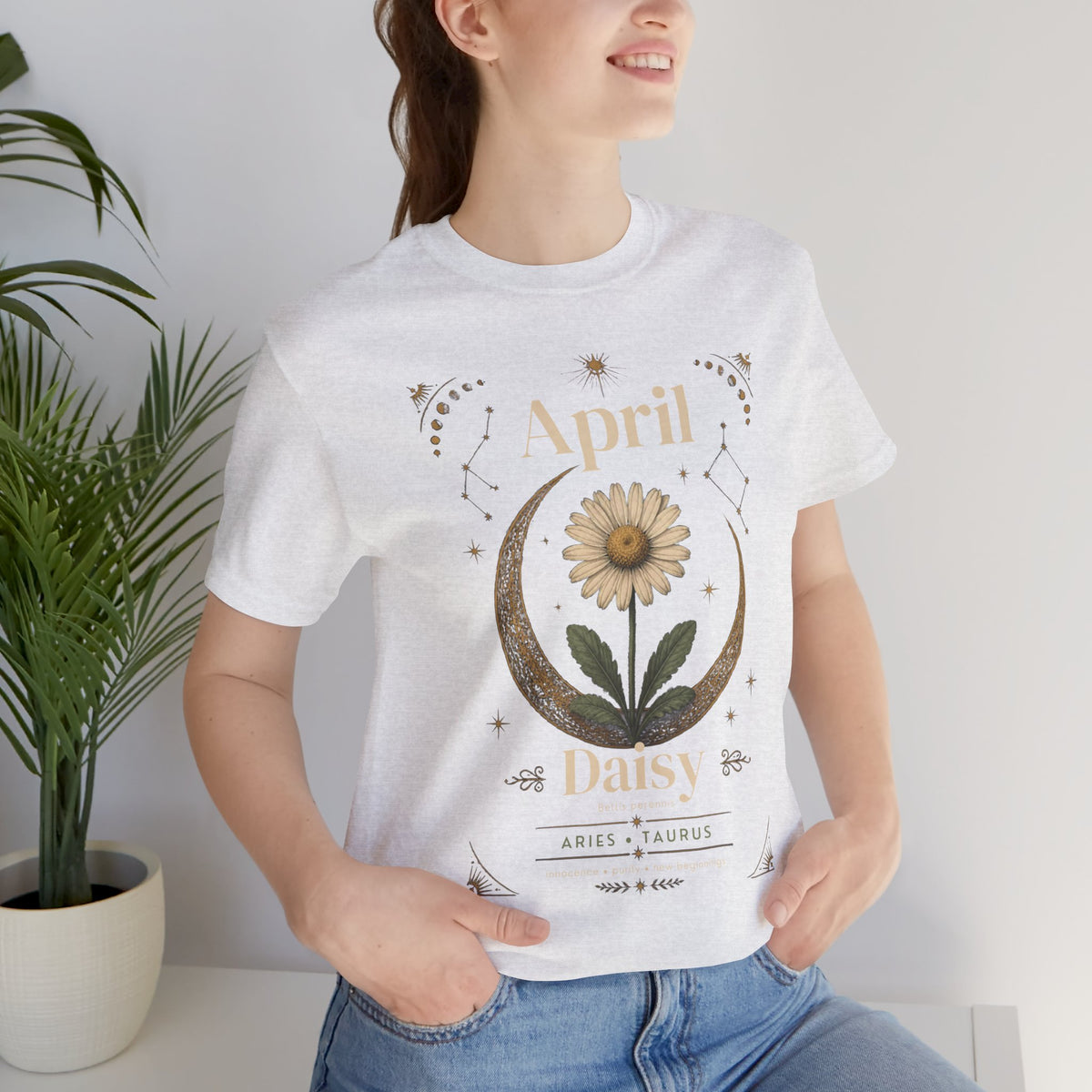 April Birth Flower Tee | Daisy Botanical Design | Birthday Gift