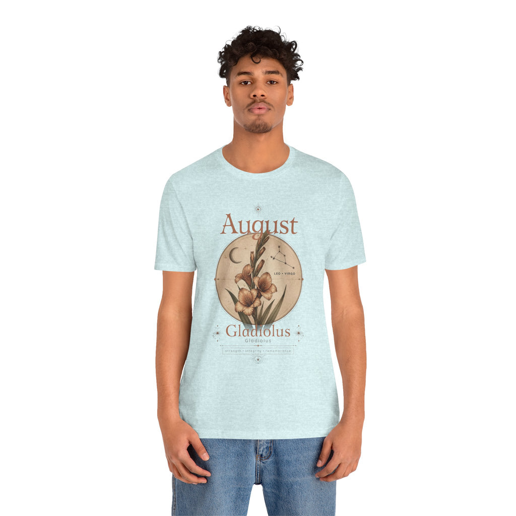 August Birth Flower Gladiolus Floral Tee