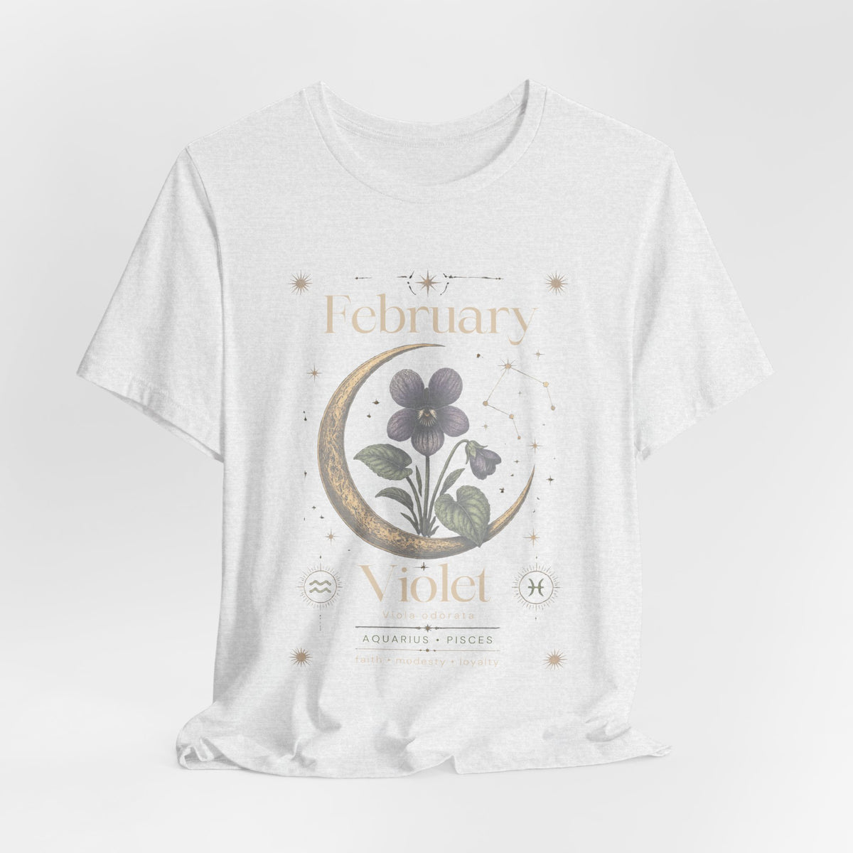 February Birth Flower Tee | Violet Botanical Design | Birthday Gift