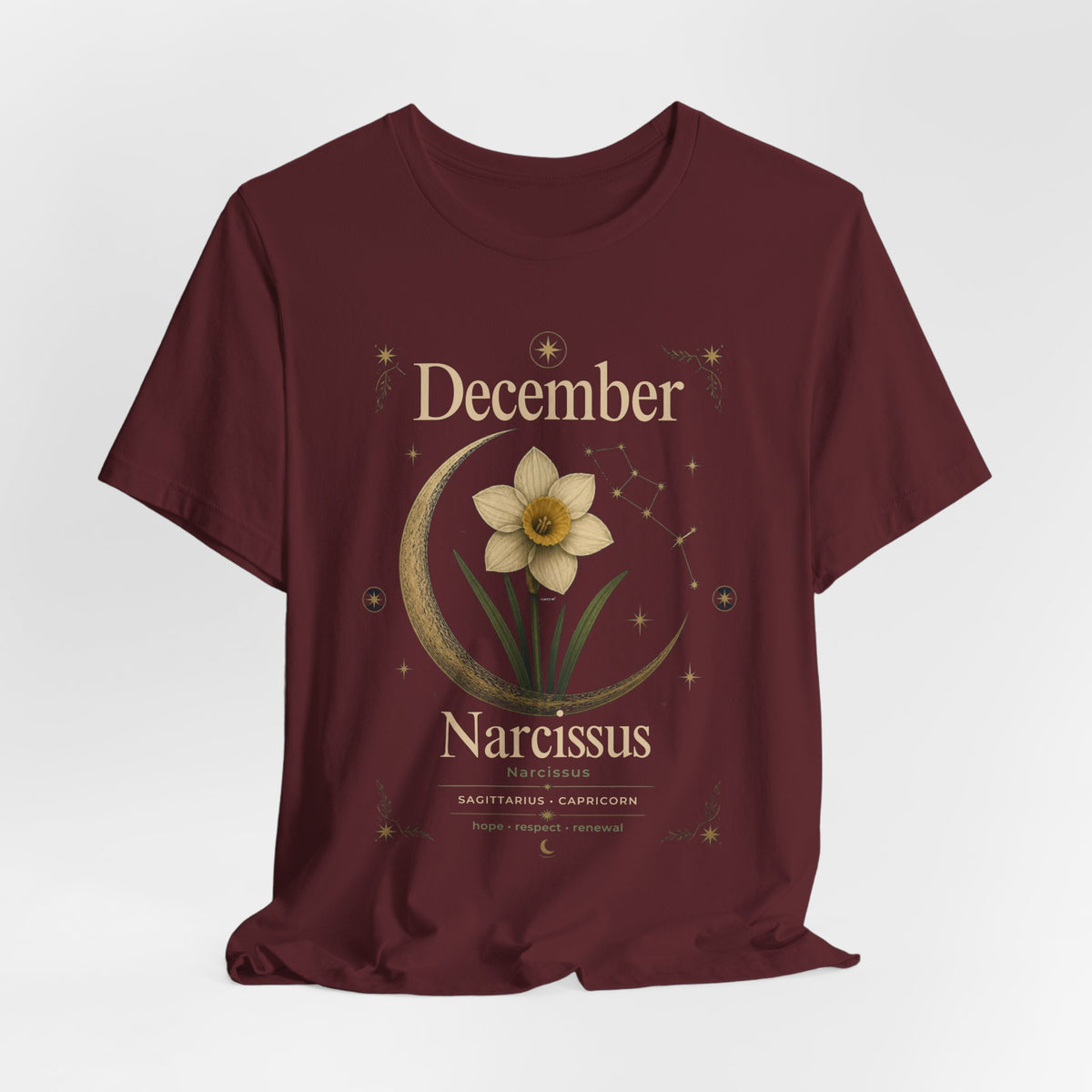 December Birth Flower - Narcissus T‑Shirt — Birth Month Flower Tee