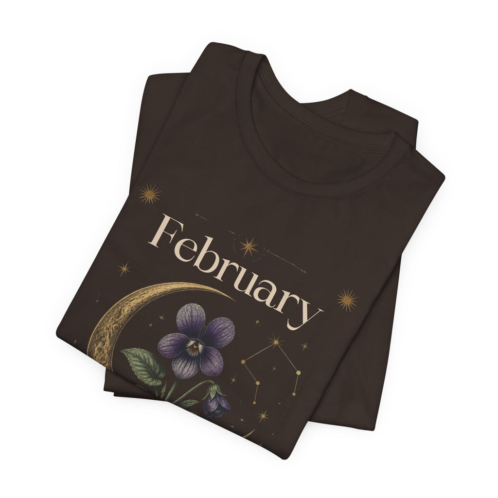 February Birth Flower Tee | Violet Botanical Design | Birthday Gift