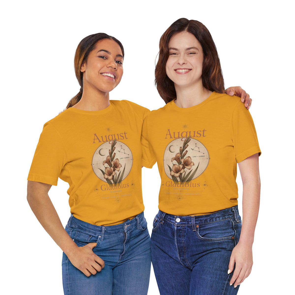 August Birth Flower Gladiolus Floral Tee