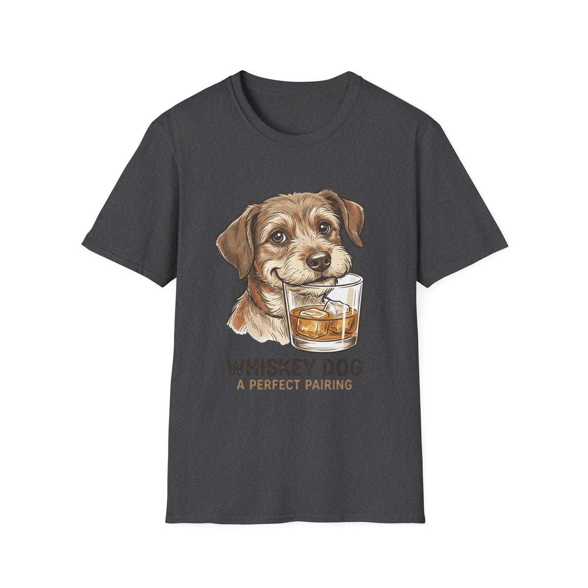 Whiskey Dog A Perfect Pairing T-Shirt | Dog & Whiskey Illustration