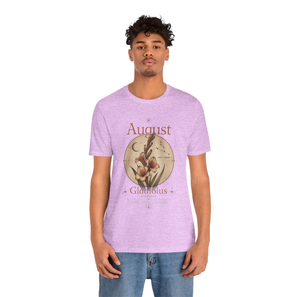 August Birth Flower Gladiolus Floral Tee