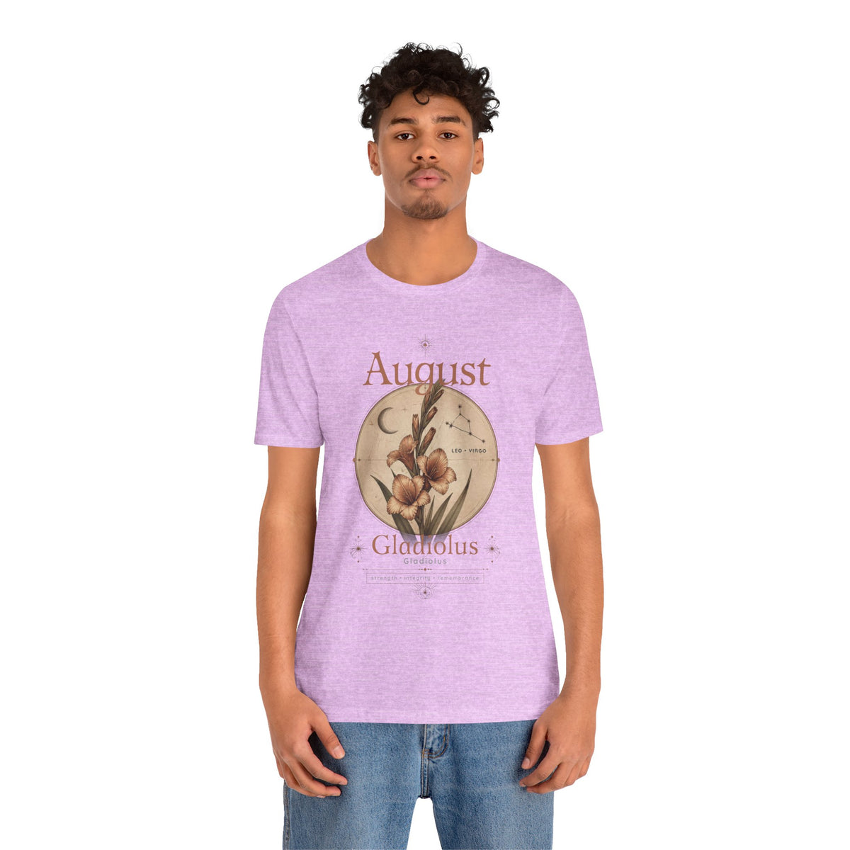 August Birth Flower Gladiolus Floral Tee
