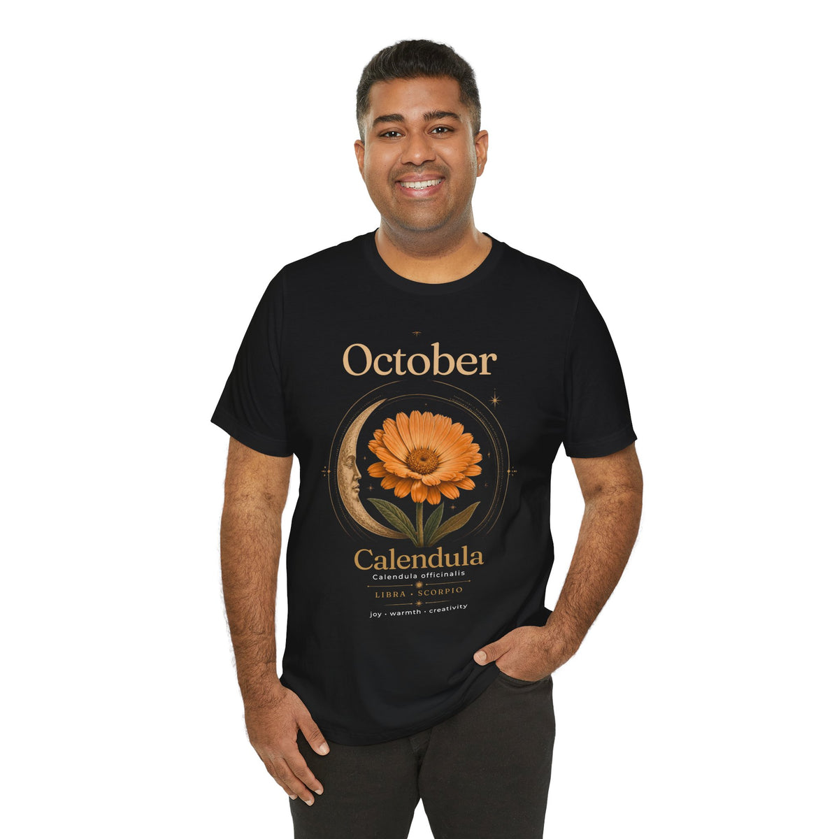 October Birth Flower Calendula T‑Shirt – Floral Birth Month Tee