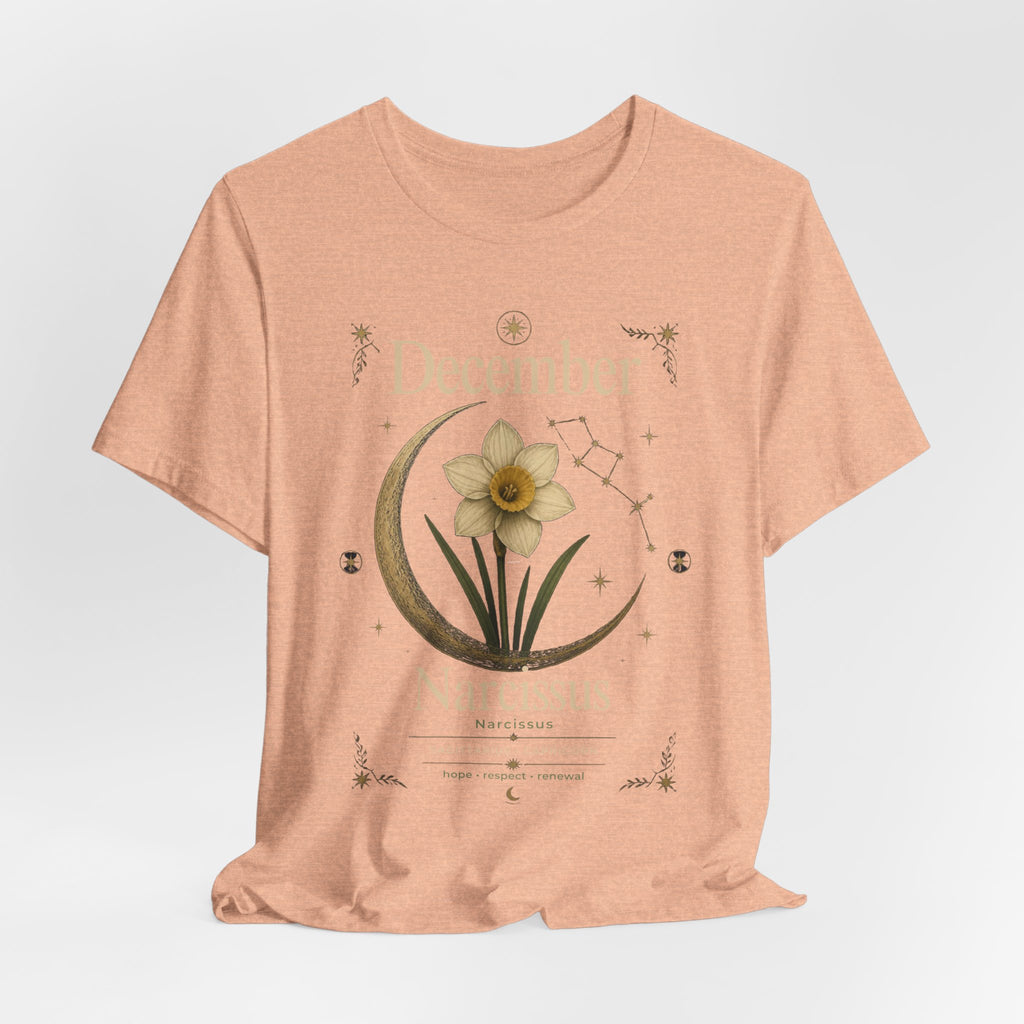December Birth Flower - Narcissus T‑Shirt — Birth Month Flower Tee