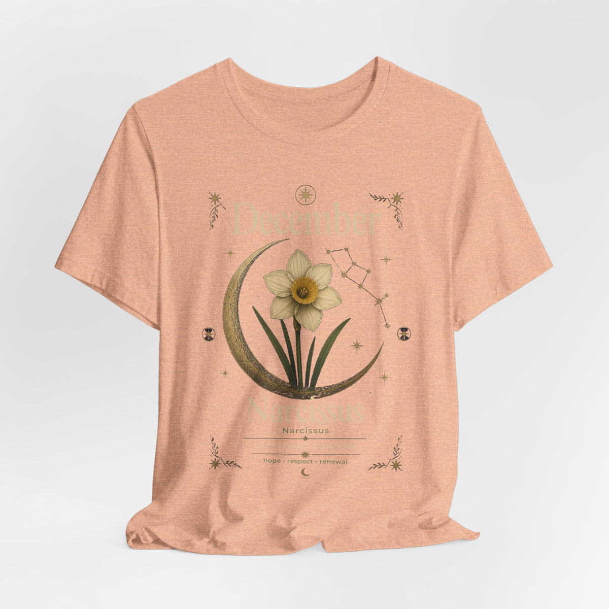 December Birth Flower - Narcissus T‑Shirt — Birth Month Flower Tee