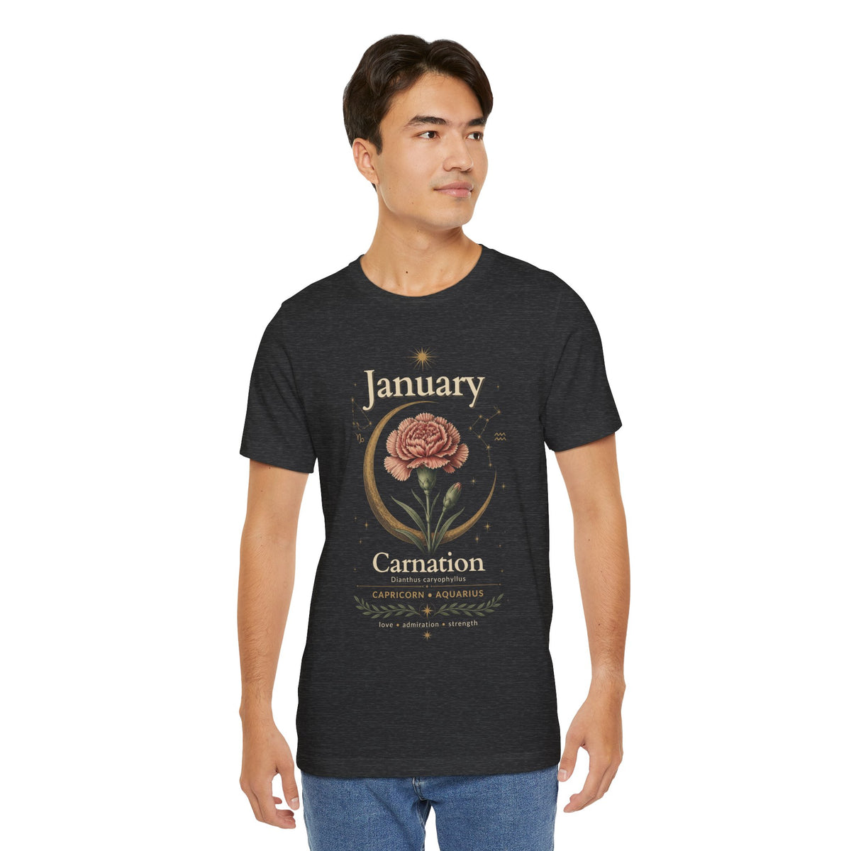 January Birth Flower - Carnation T-Shirt — Birth Month Flower Tee