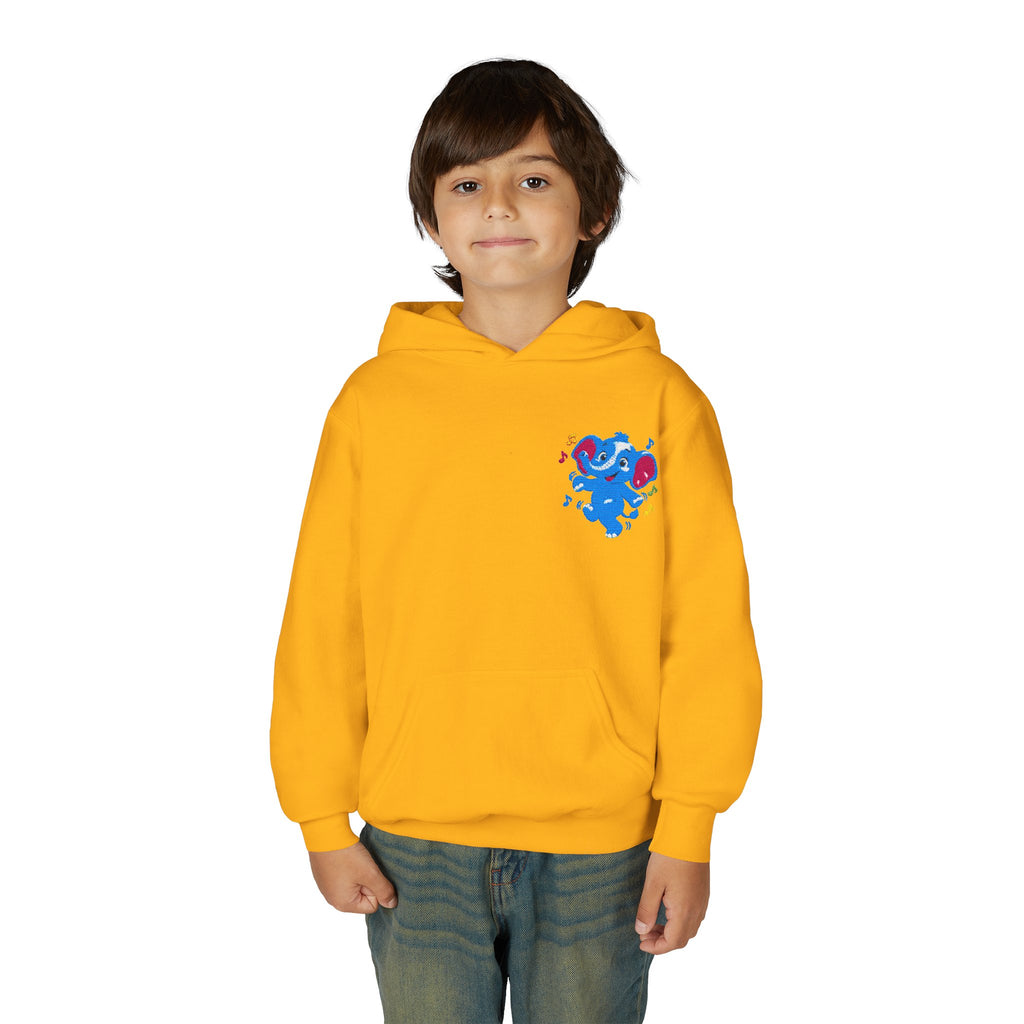 Kids Patriotic Elephant Hoodie – Blue Red USA Spirit Youth Sweatshirt