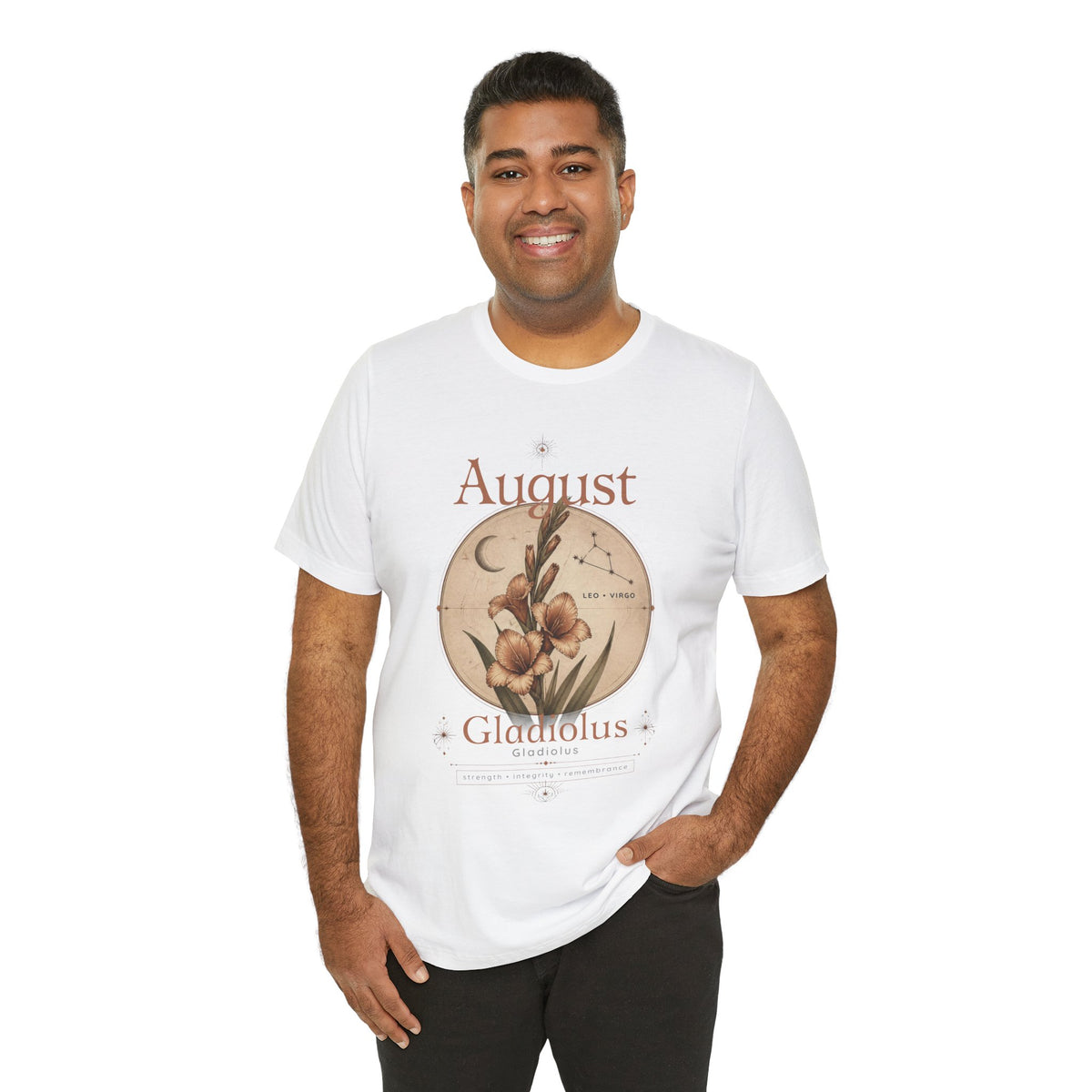 August Birth Flower Gladiolus Floral Tee