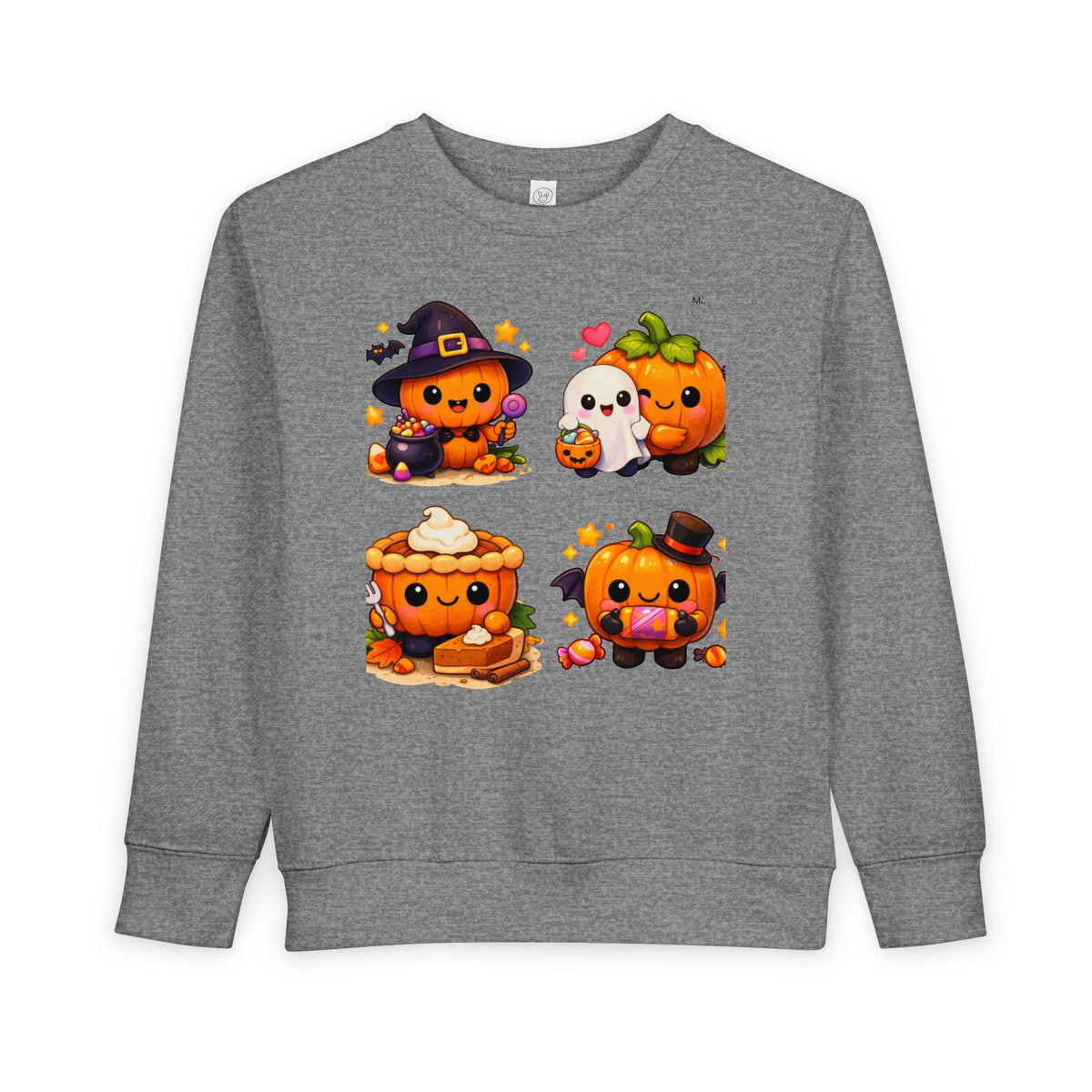 Cute Halloween Pumpkin Characters Toddler Sweatshirt | Kids Pullover