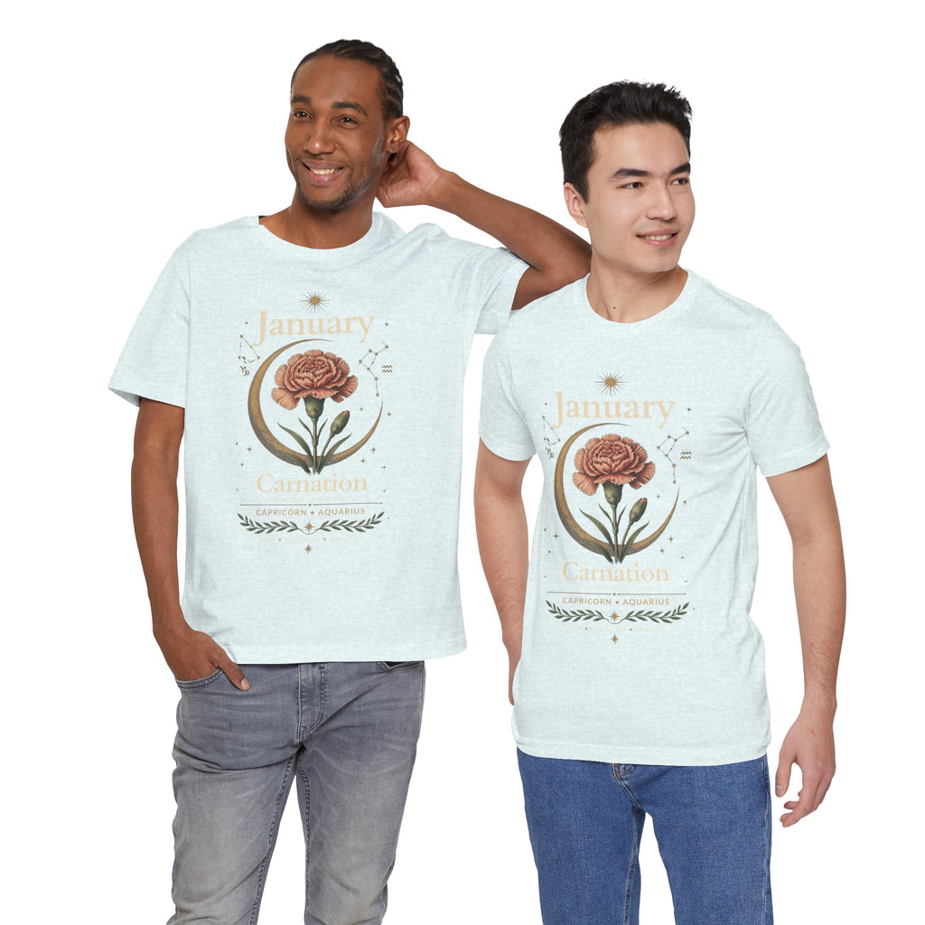 January Birth Flower - Carnation T-Shirt — Birth Month Flower Tee