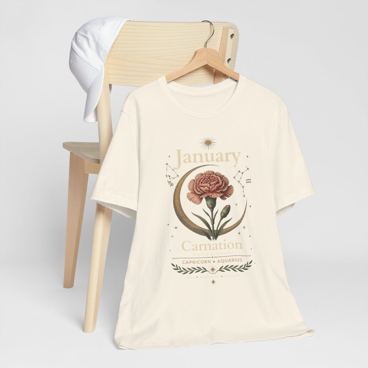 January Birth Flower - Carnation T-Shirt — Birth Month Flower Tee