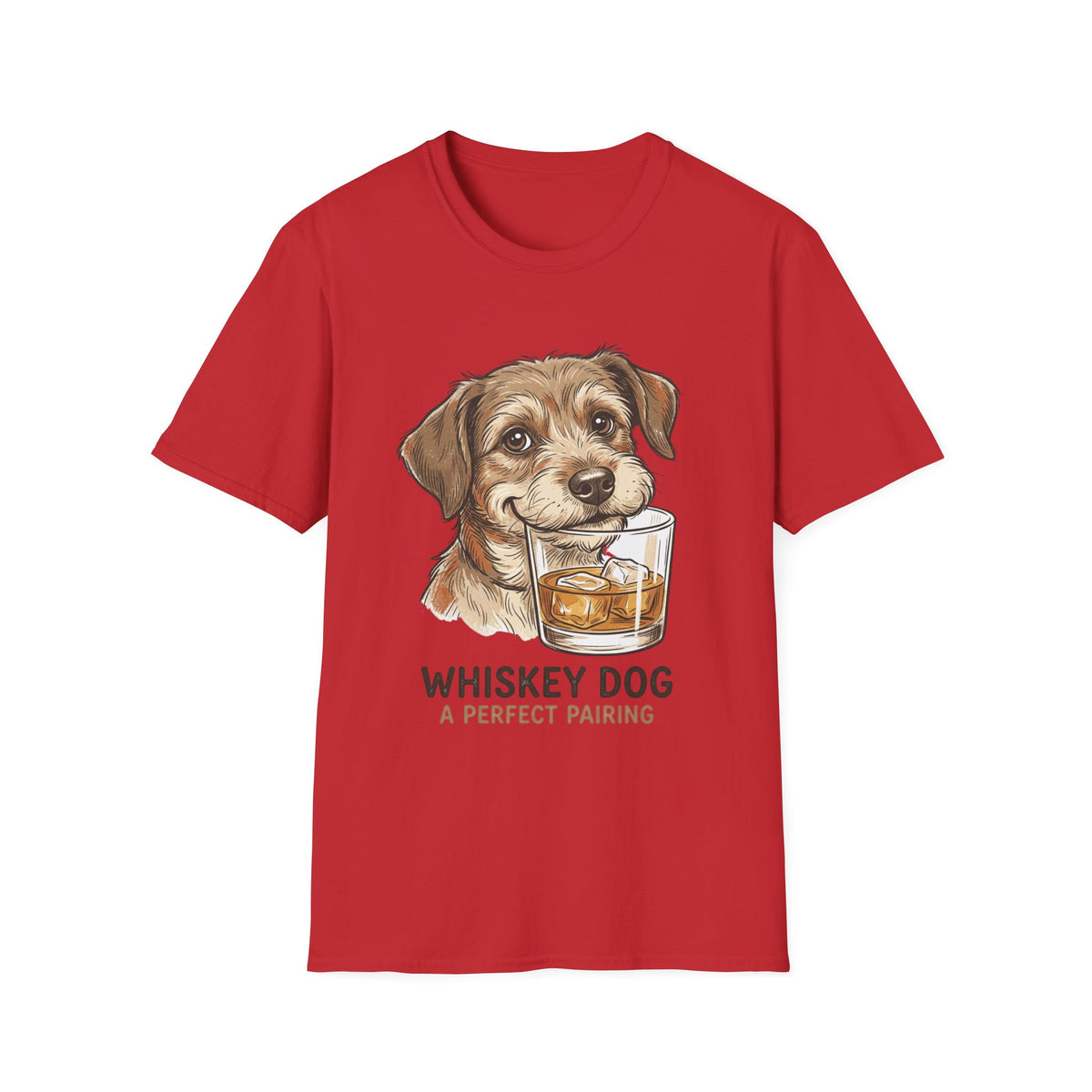 Whiskey Dog A Perfect Pairing T-Shirt | Dog & Whiskey Illustration