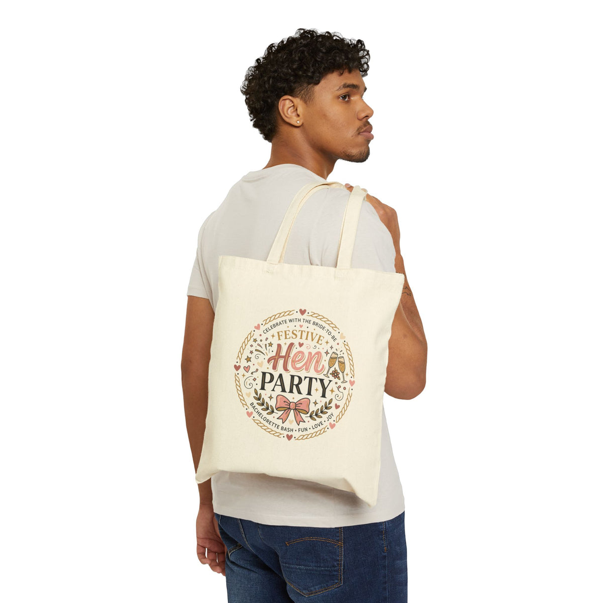 Festive Hen Party Tote Bag | Bachelorette Bride Squad Canvas