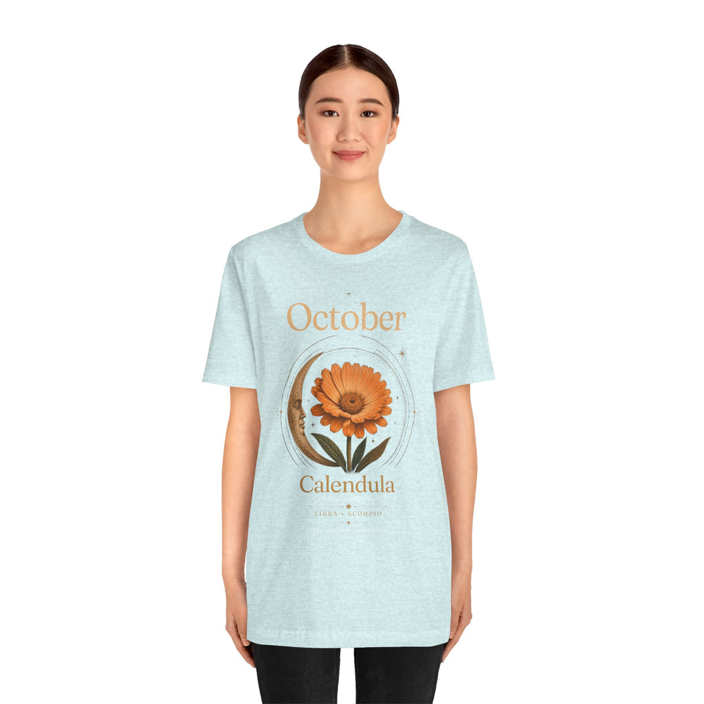October Birth Flower Calendula T‑Shirt – Floral Birth Month Tee