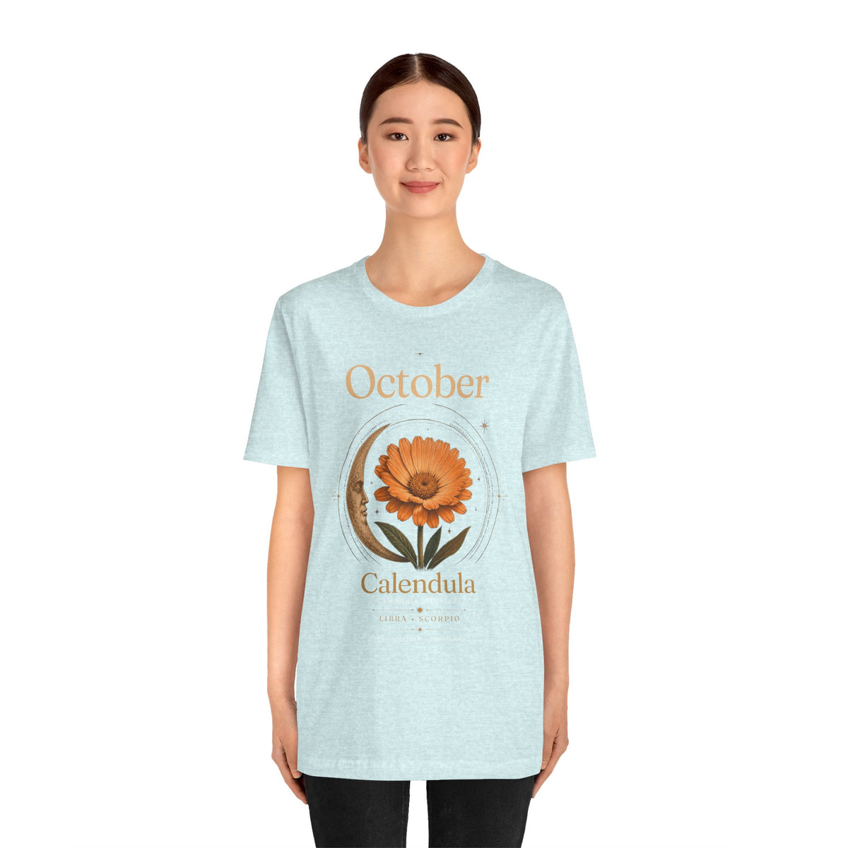 October Birth Flower Calendula T‑Shirt – Floral Birth Month Tee
