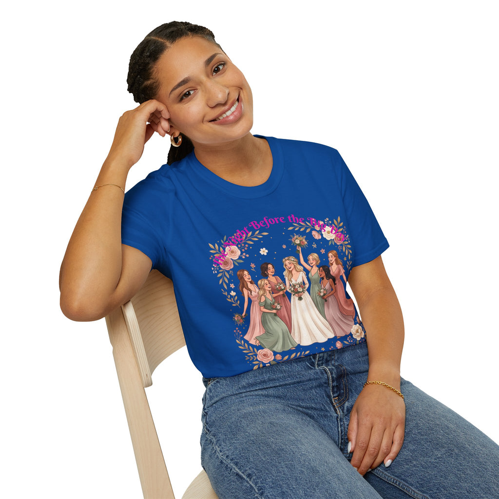 Bride and Bridesmaids Illustration T-Shirt | Floral Wedding Bridal Party Design