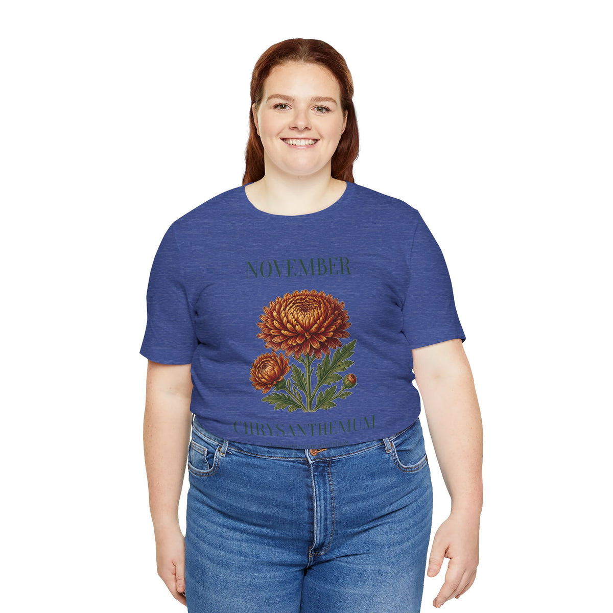 November Birth Flower Tee | Chrysanthemum Celestial Design | Birthday Gift