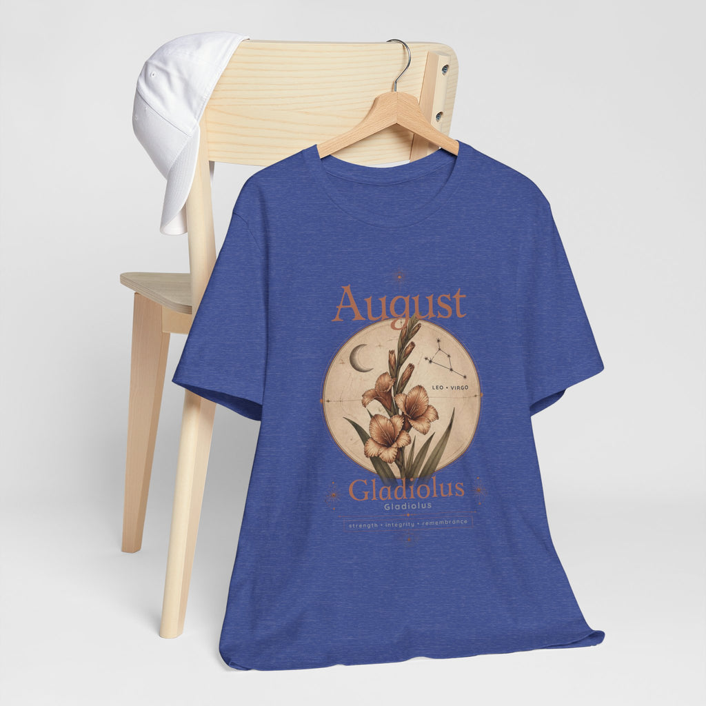 August Birth Flower Gladiolus Floral Tee