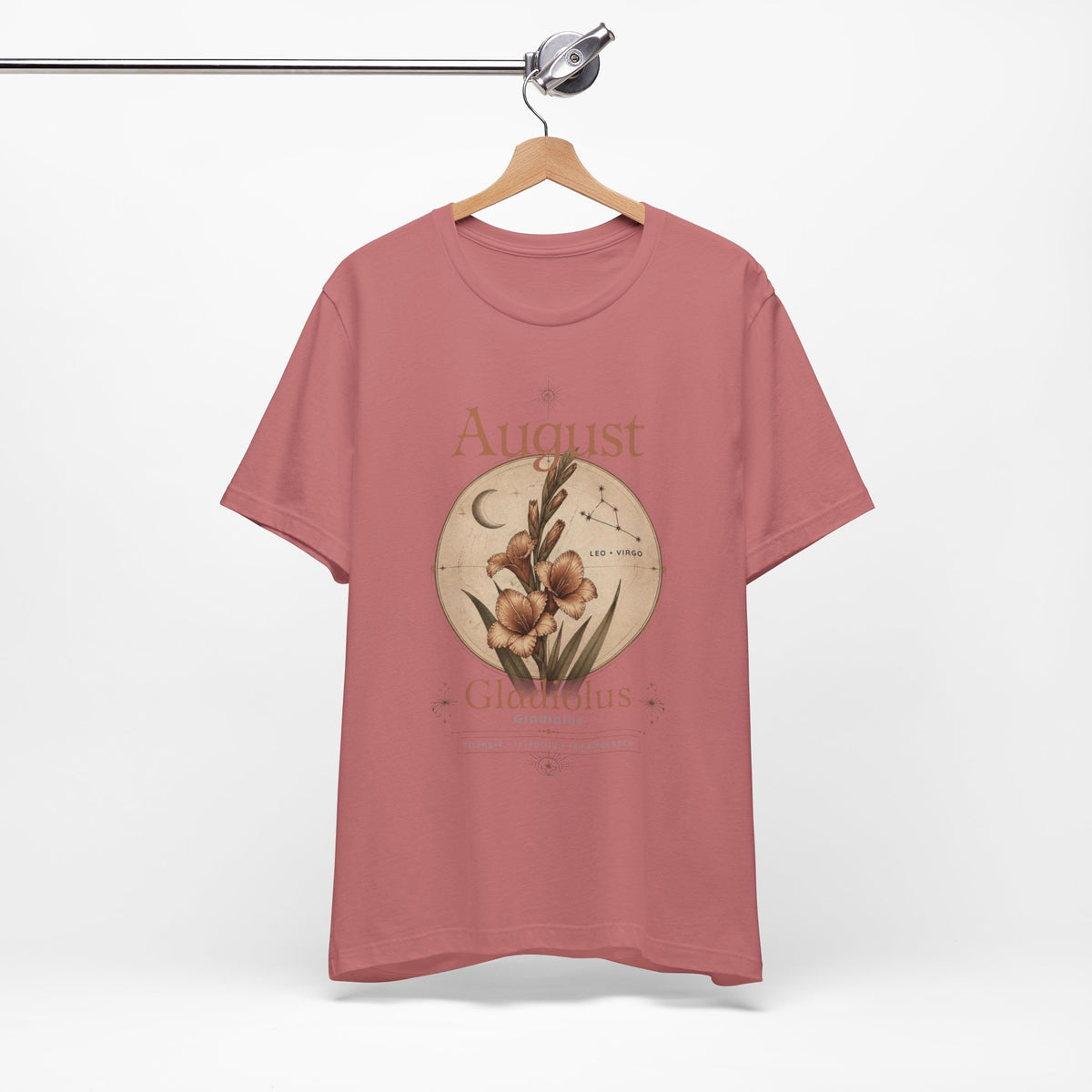 August Birth Flower Gladiolus Floral Tee