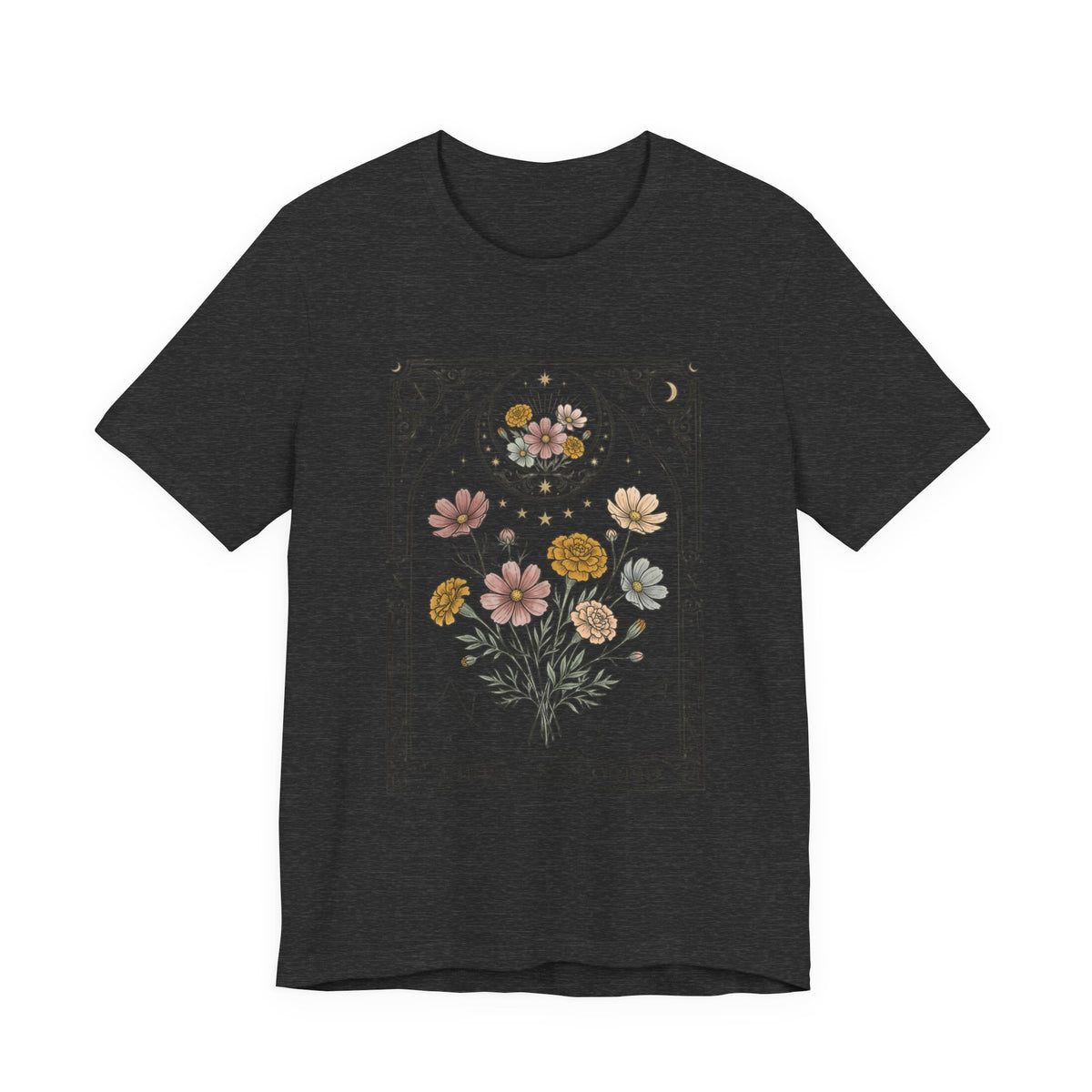 October - Libra & Scorpio Floral Zodiac Birth Flower T‑Shirt — Botanical Horoscope Tee