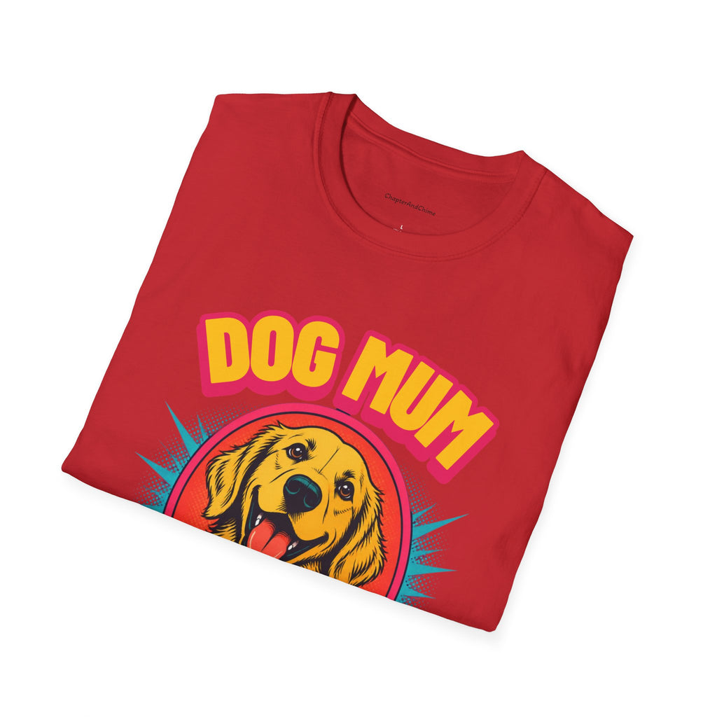 Dog Mum Golden Retriever T-Shirt | Cute Retro Dog Portrait, Pet Lover Tee
