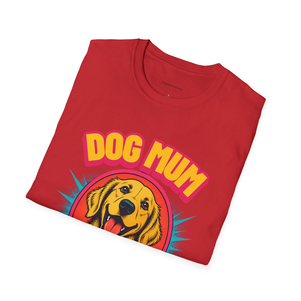 Dog Mum Golden Retriever T-Shirt | Cute Retro Dog Portrait, Pet Lover Tee