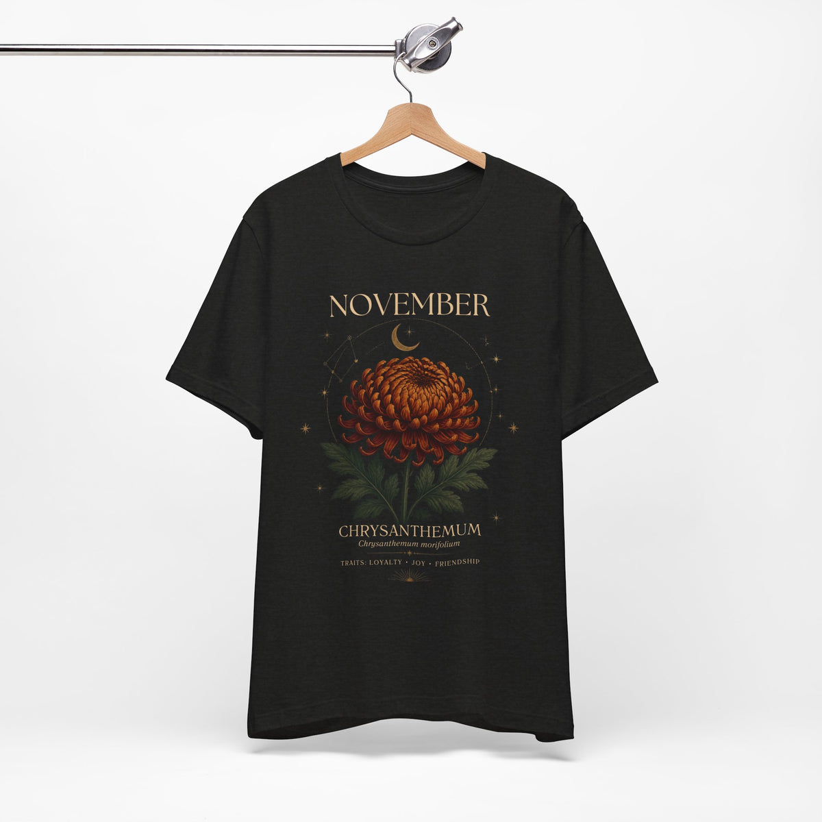 November Birth Flower Chrysanthemum Tee — Floral Birth Month T-Shirt