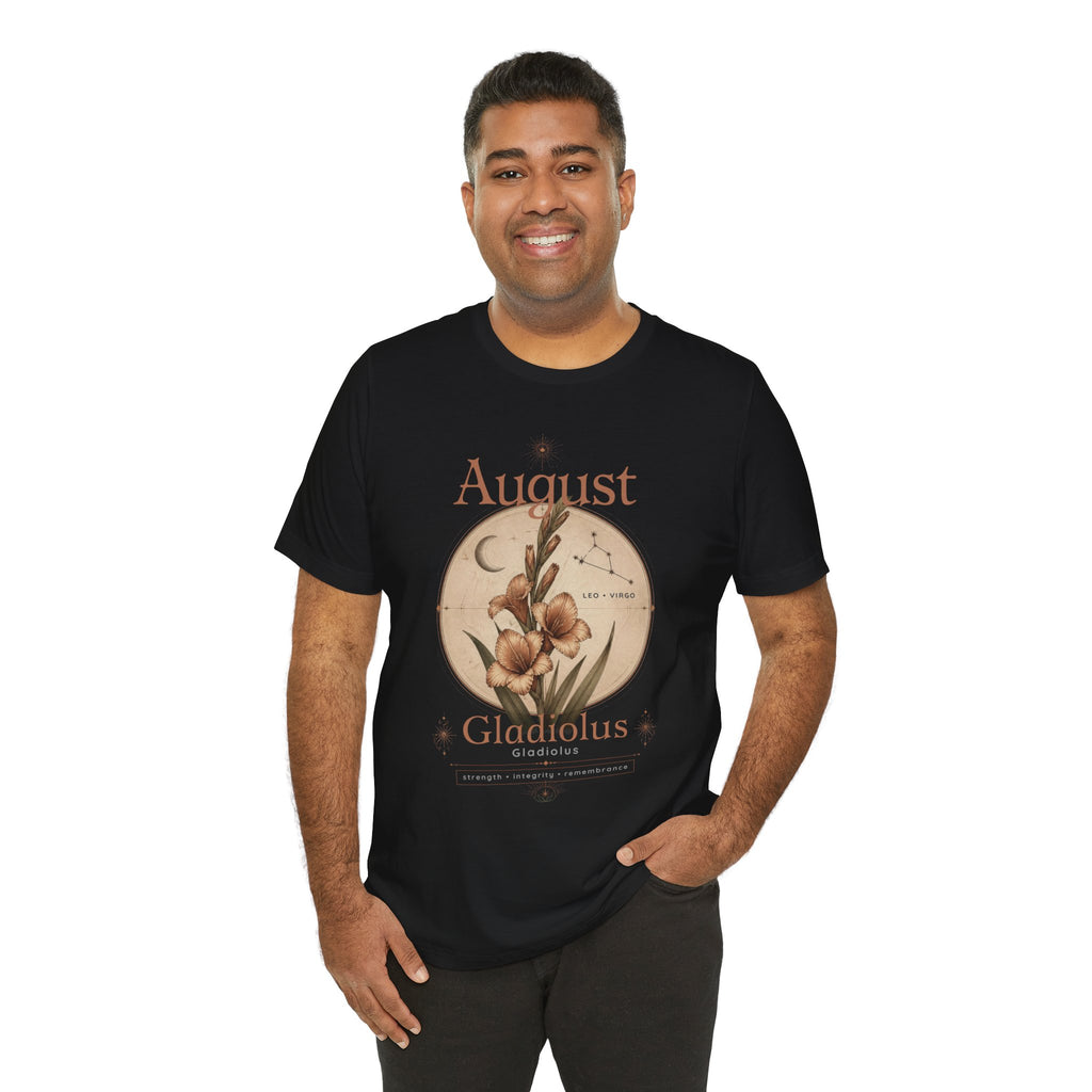 August Birth Flower Gladiolus Floral Tee