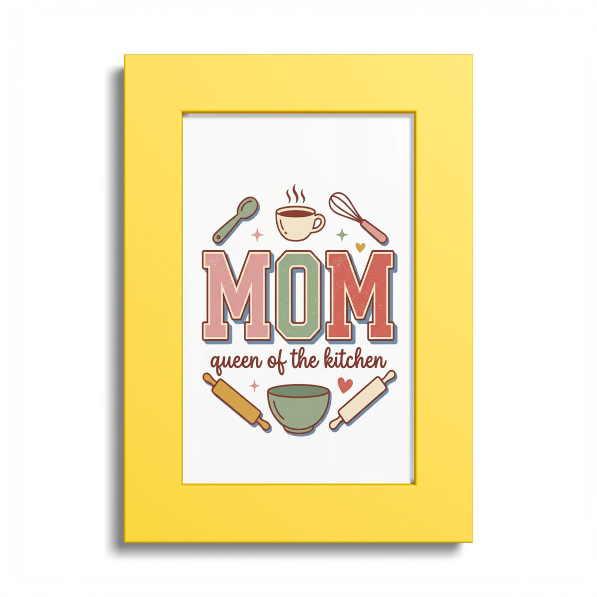 Kitchen Mom Poster — "MOM: Queen of the Kitchen" Color Frame Print