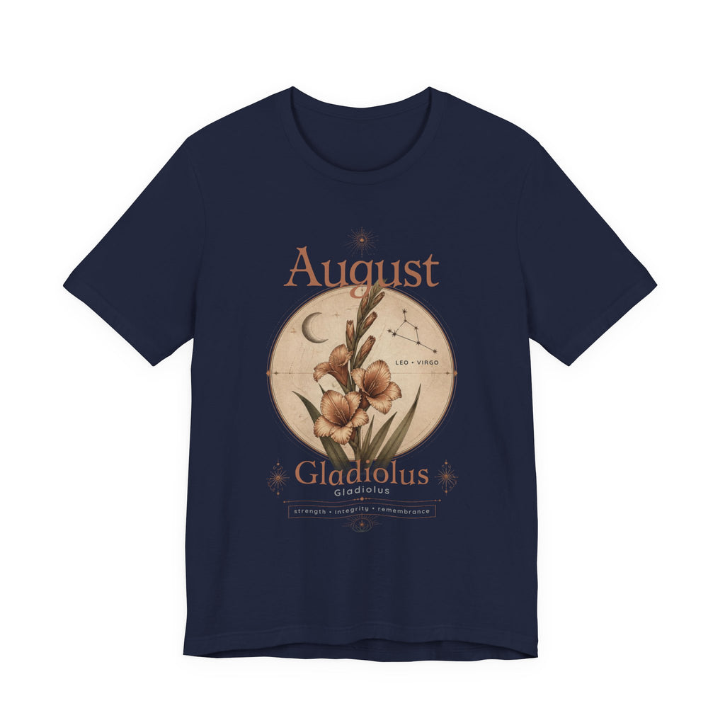 August Birth Flower Gladiolus Floral Tee