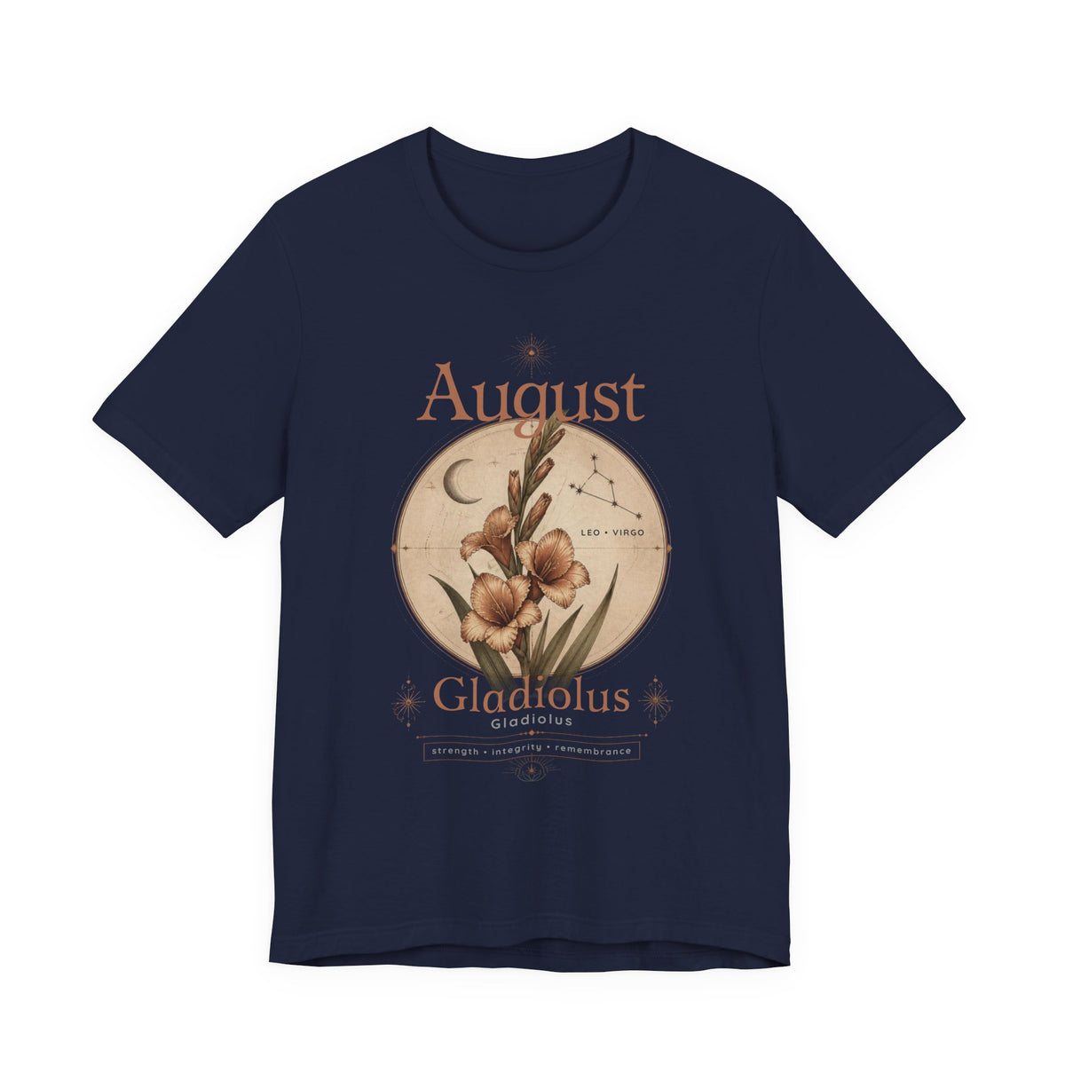 August Birth Flower Gladiolus Floral Tee
