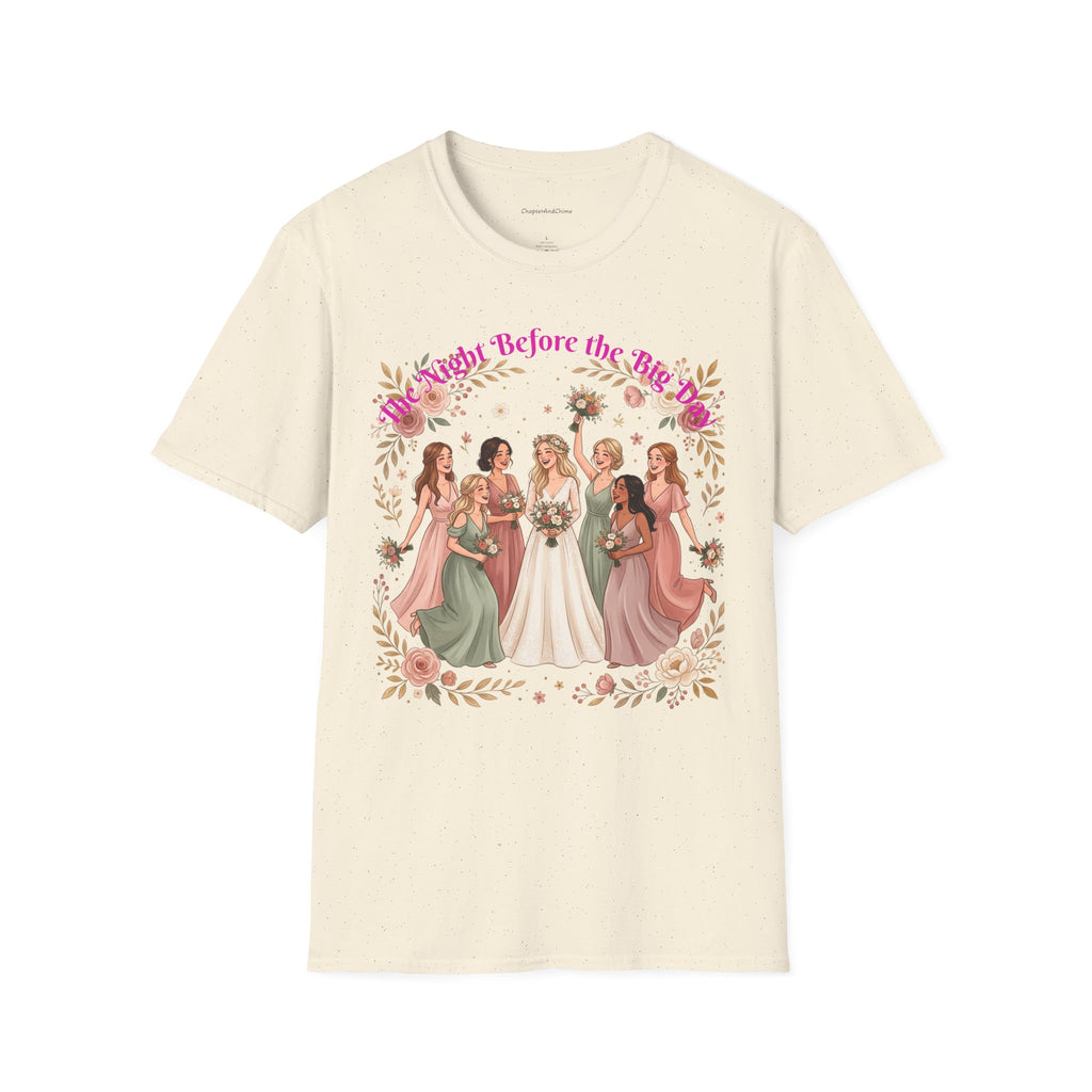 Bride and Bridesmaids Illustration T-Shirt | Floral Wedding Bridal Party Design
