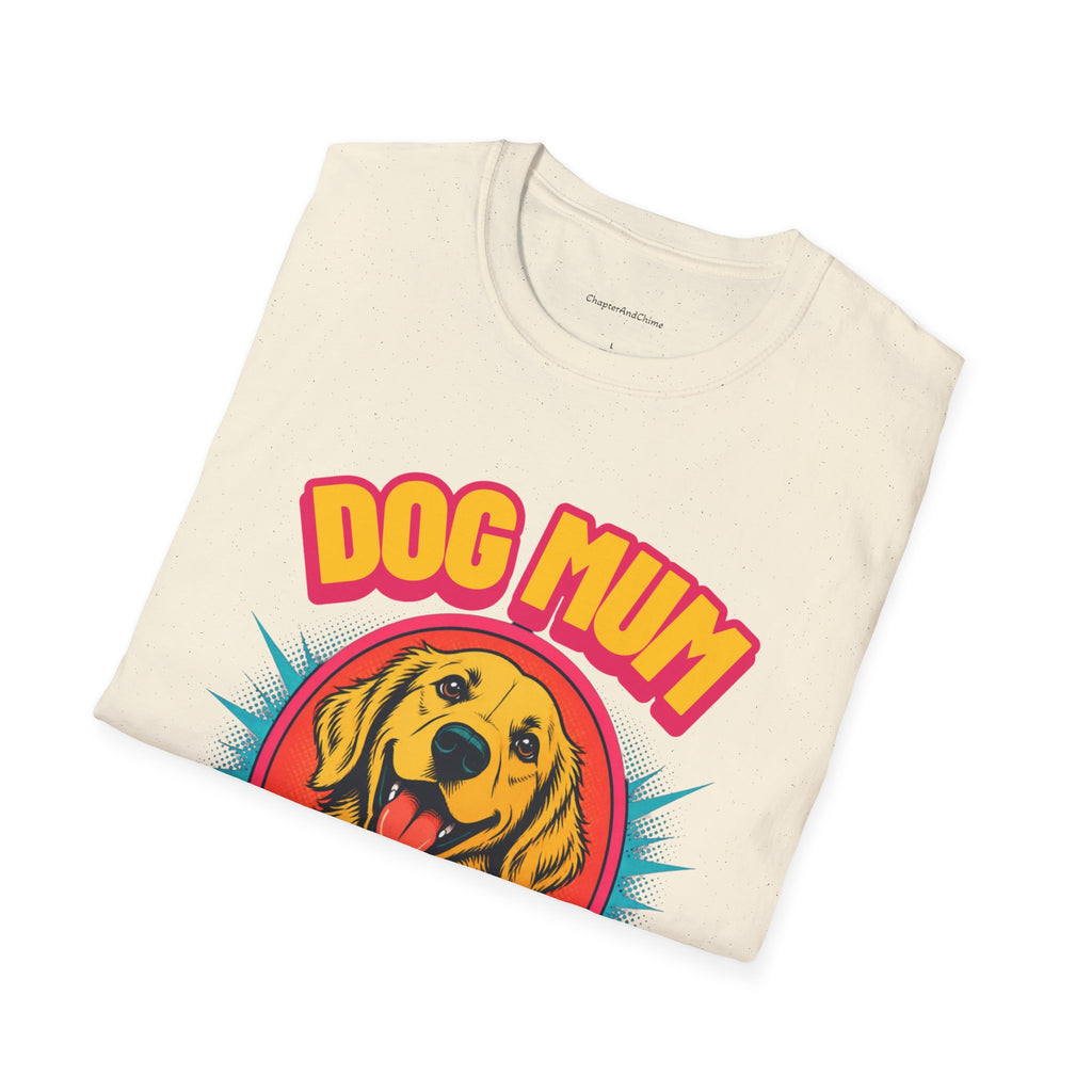 Dog Mum Golden Retriever T-Shirt | Cute Retro Dog Portrait, Pet Lover Tee