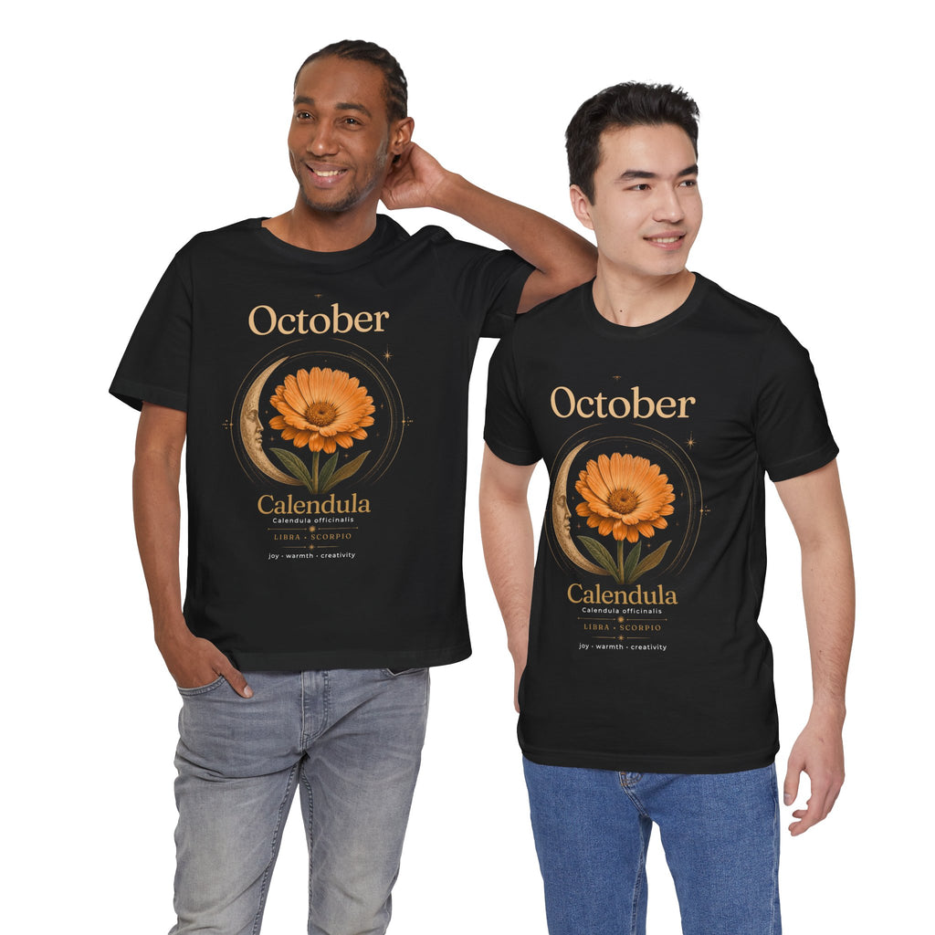 October Birth Flower Calendula T‑Shirt – Floral Birth Month Tee