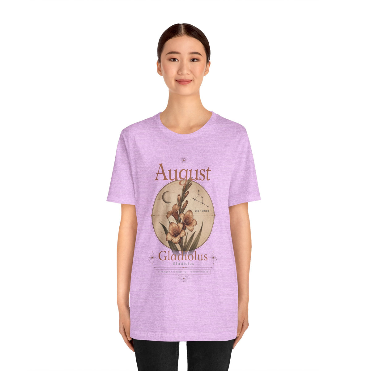 August Birth Flower Gladiolus Floral Tee