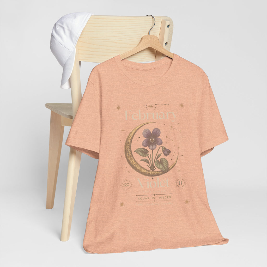 February Birth Flower Tee | Violet Botanical Design | Birthday Gift