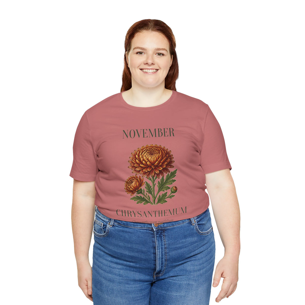 November Birth Flower Tee | Chrysanthemum Celestial Design | Birthday Gift
