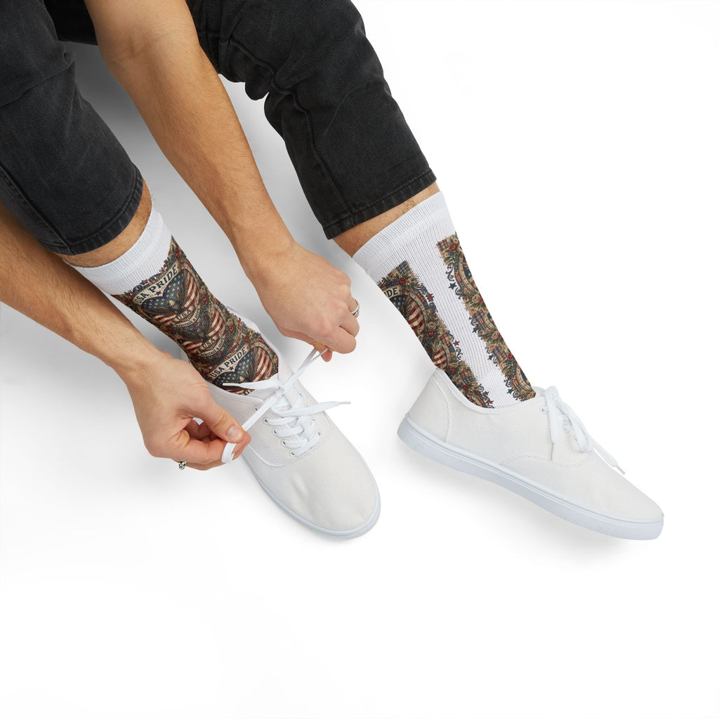 USA Pride Eagle Emblem Socks | American Flag Sublimation Socks