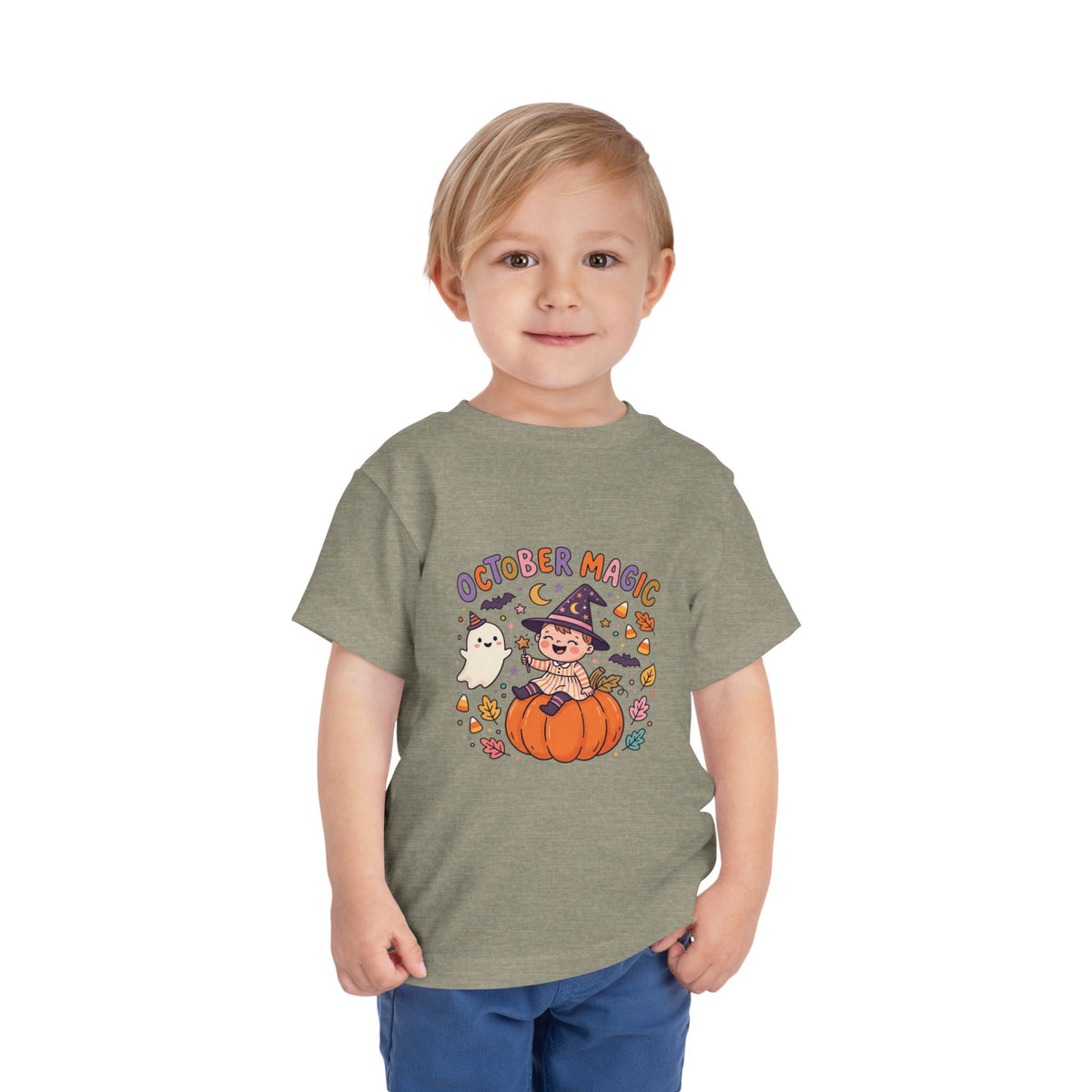 Halloween - October Magic Toddler Tee — Cute Witch Pumpkin Halloween Shirt