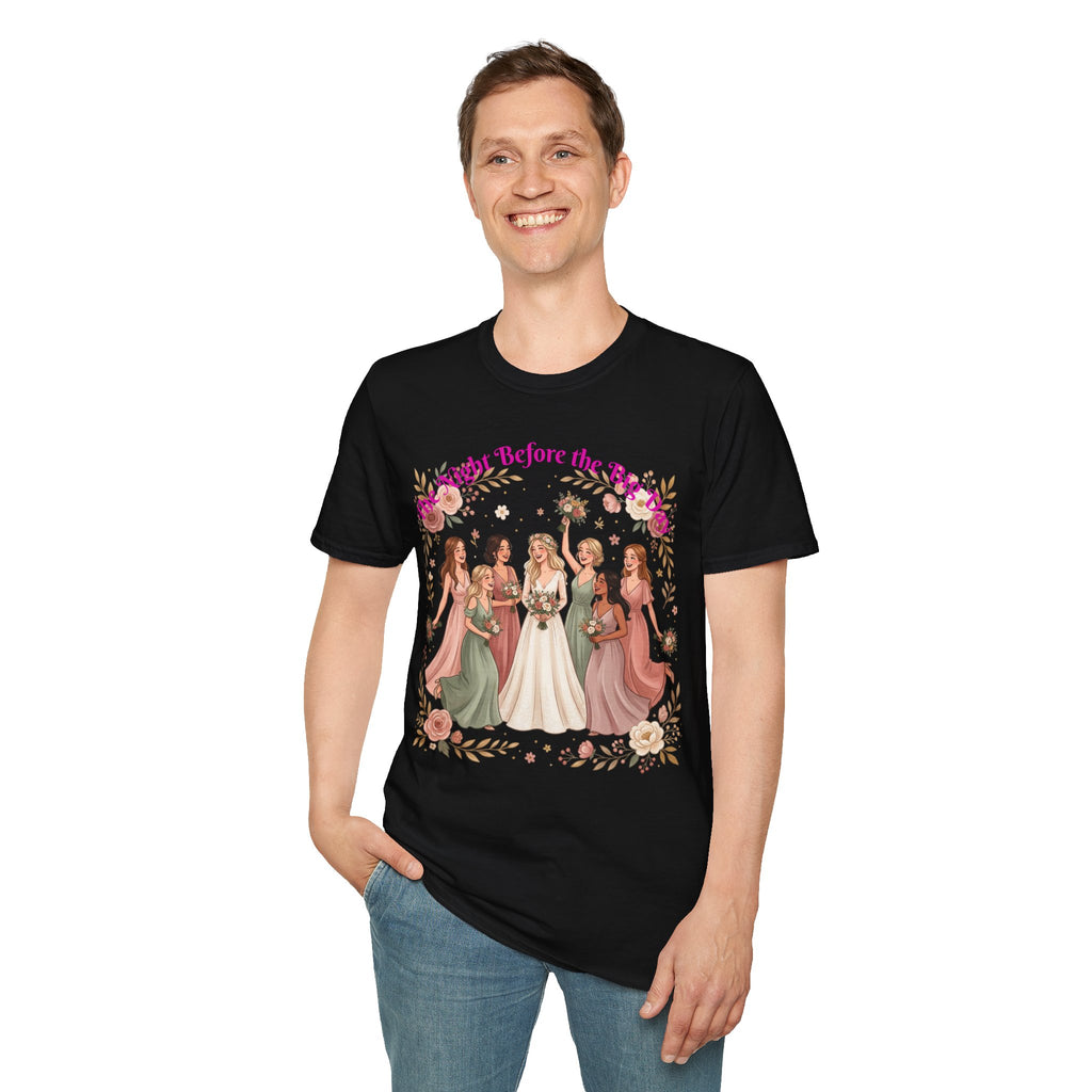 Bride and Bridesmaids Illustration T-Shirt | Floral Wedding Bridal Party Design