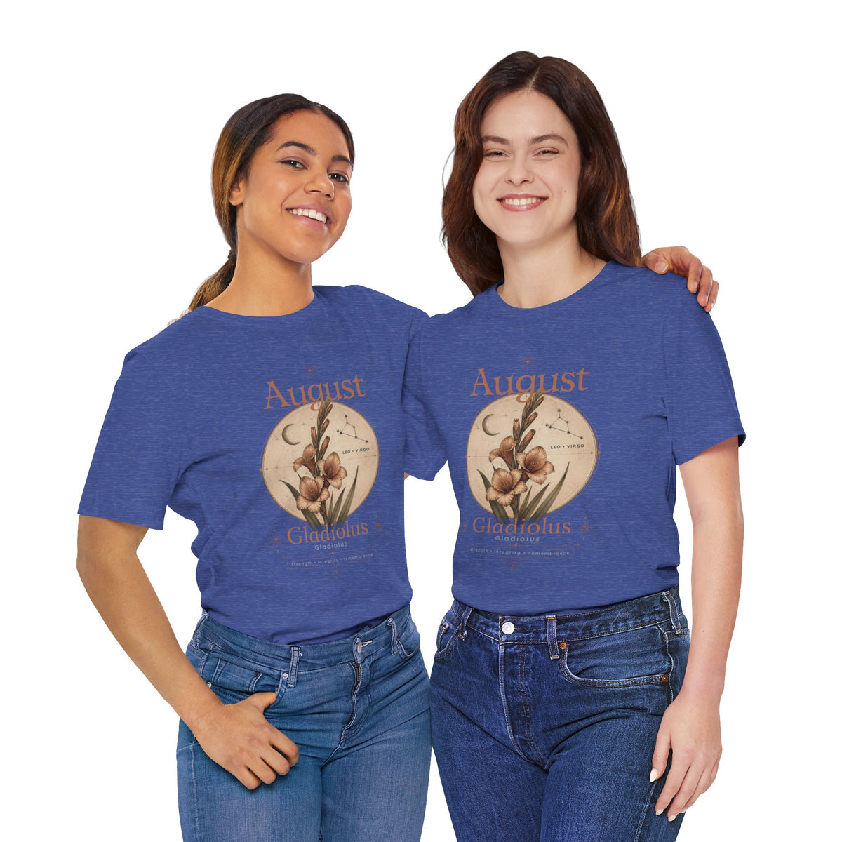 August Birth Flower Gladiolus Floral Tee
