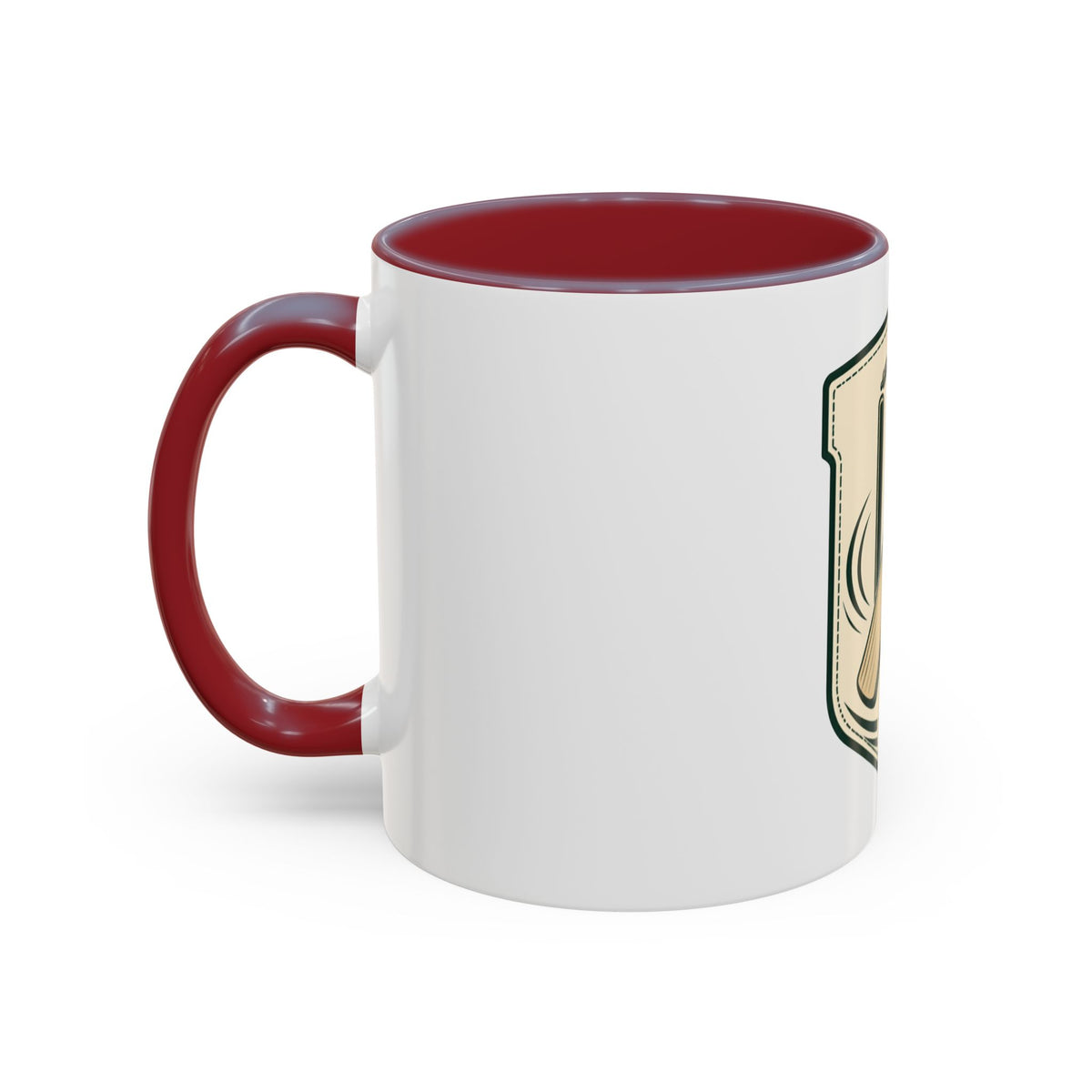 Cricket Crest Accent Mug — Vintage Bat & Ball Coffee Cup (11/15oz)