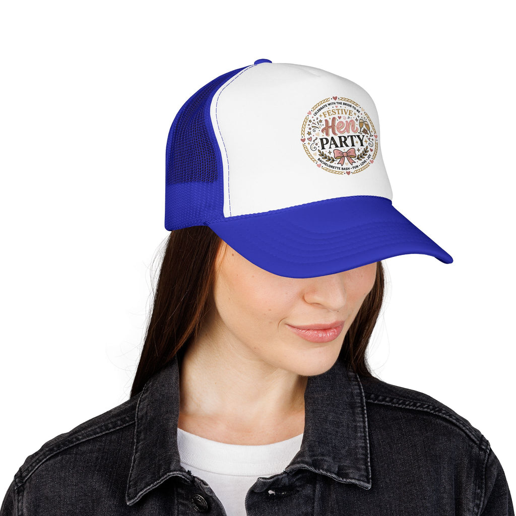 Hen Party Festive Foam Trucker Hat | Floral Wreath Design
