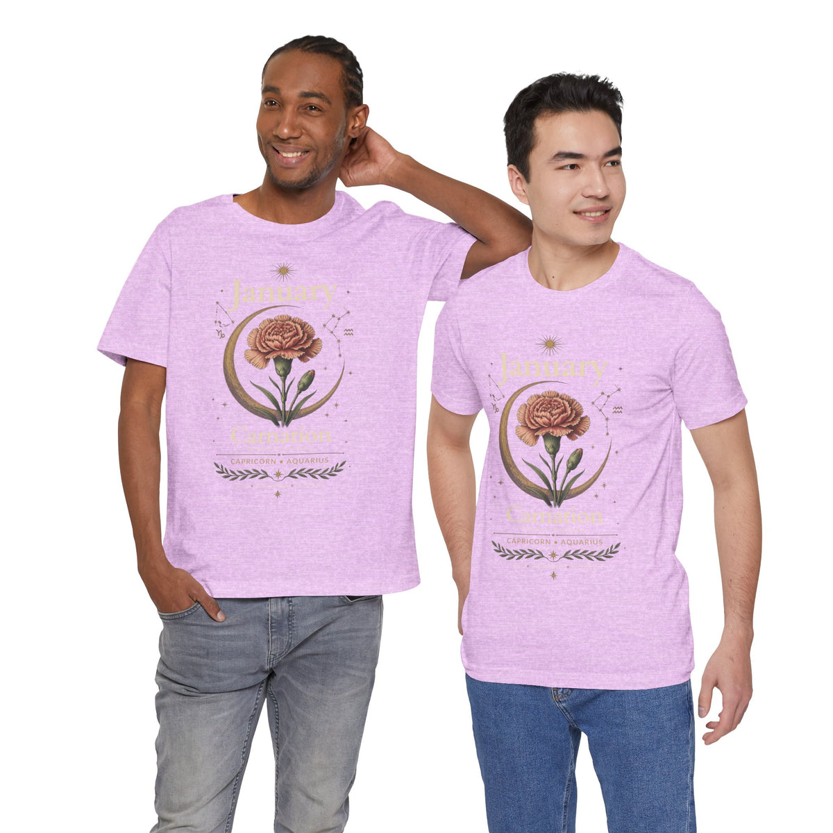 January Birth Flower - Carnation T-Shirt — Birth Month Flower Tee